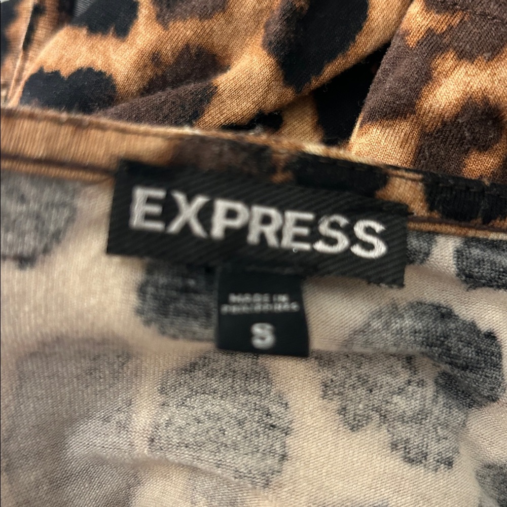 Express Leopard Print Sleeveless Top Small - Picture 2 of 8